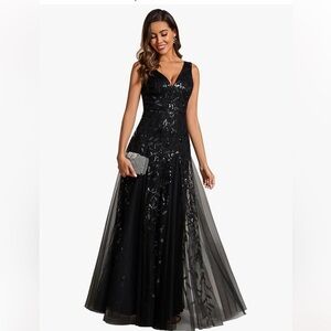 Evening Gown Black Dress Black Sequin Maxi Dress Sparkly sequin, elegant party